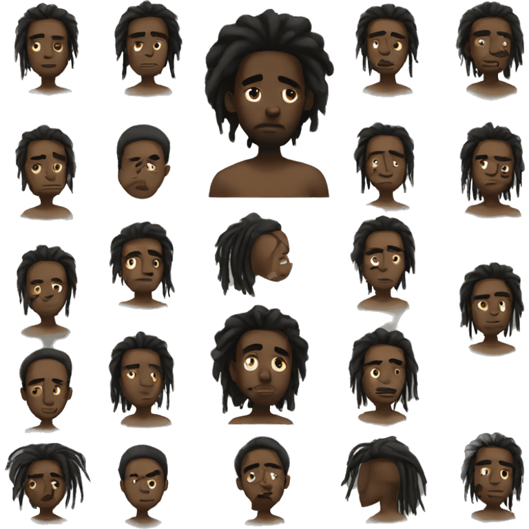 Black guy early 20s with dreadlocks depressed  emoji