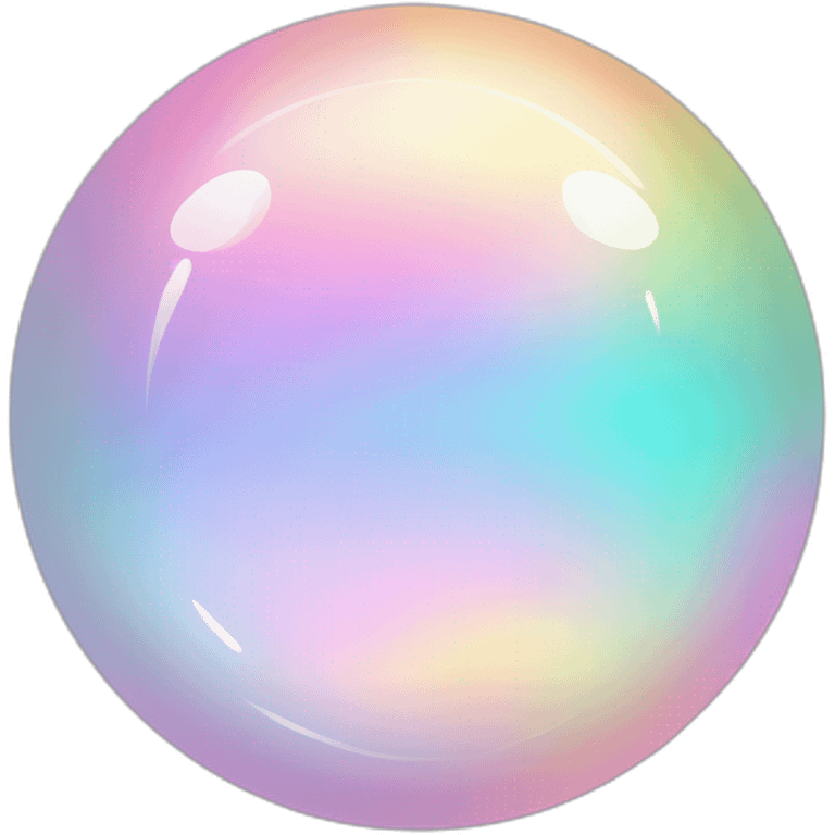 Pastel iridescent rainbow crystal circle orb border emoji