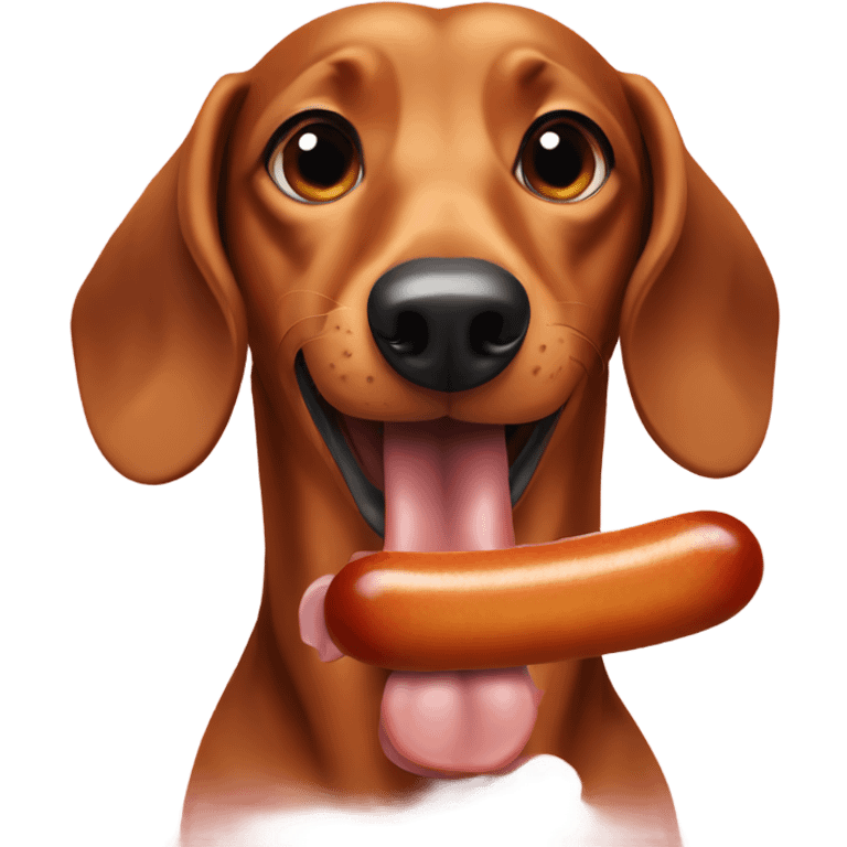 Dachshund eating a sausage  emoji