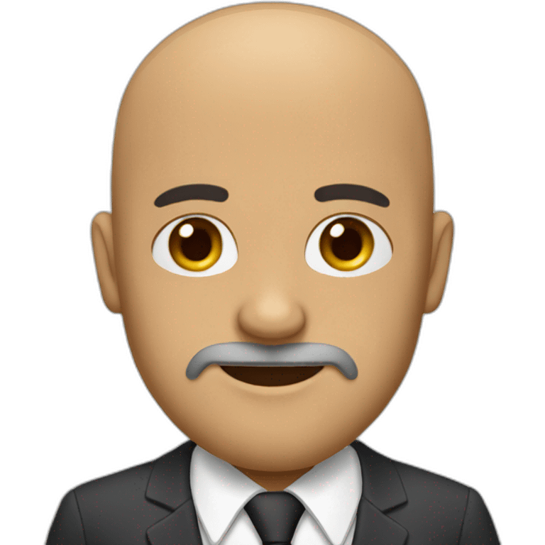 bald man with beard and brown eyes wearing a suit  emoji