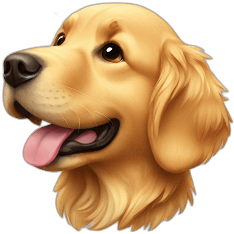 Golden retriever said good bye emoji