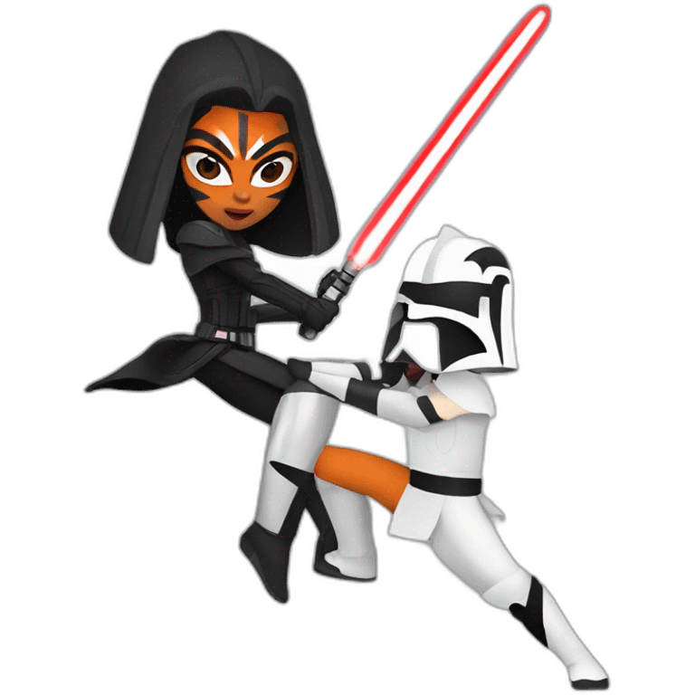 Ahsoka fighting Darth Vader emoji