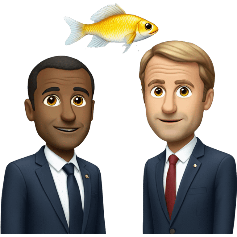 Macron avec un poisson  emoji