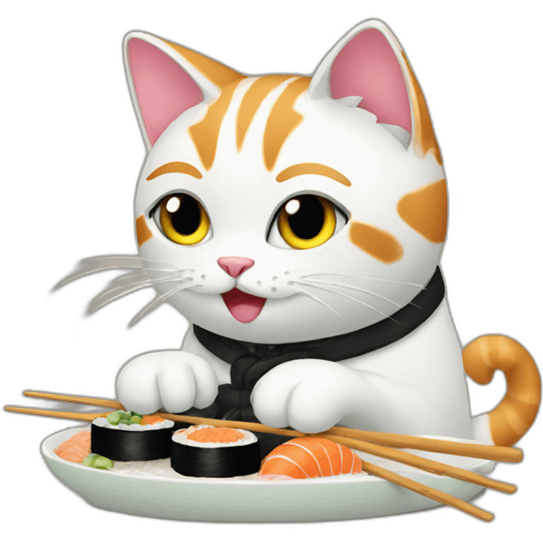 a cat making sushi emoji