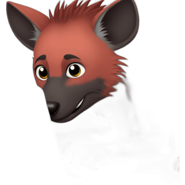 red hyena with laptop emoji