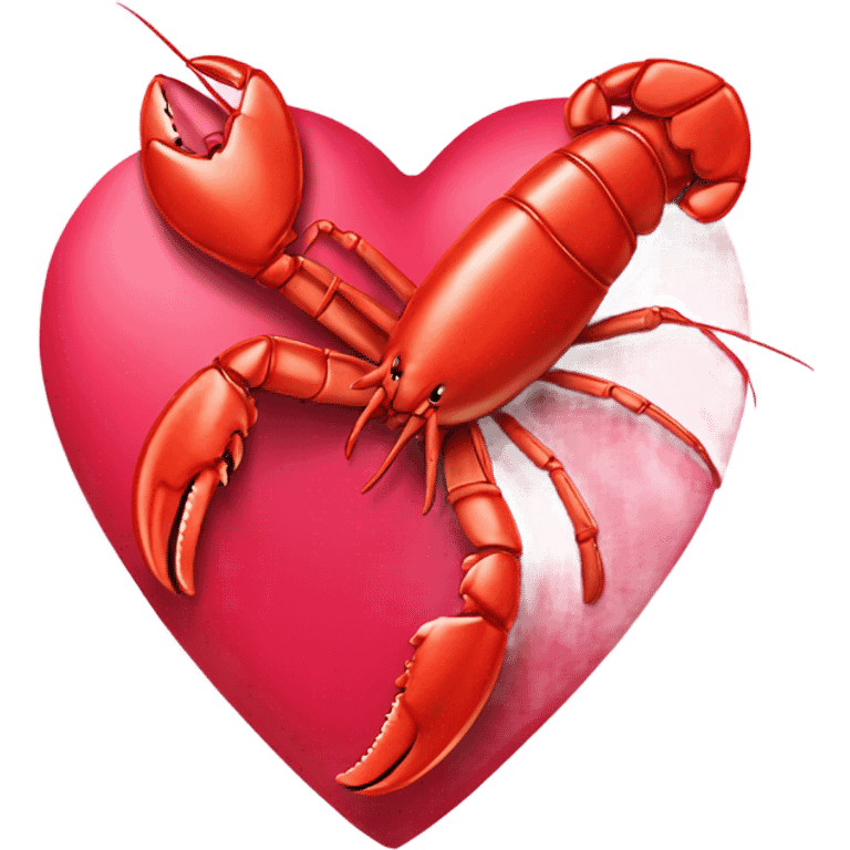 valentine heart card with lobster emoji