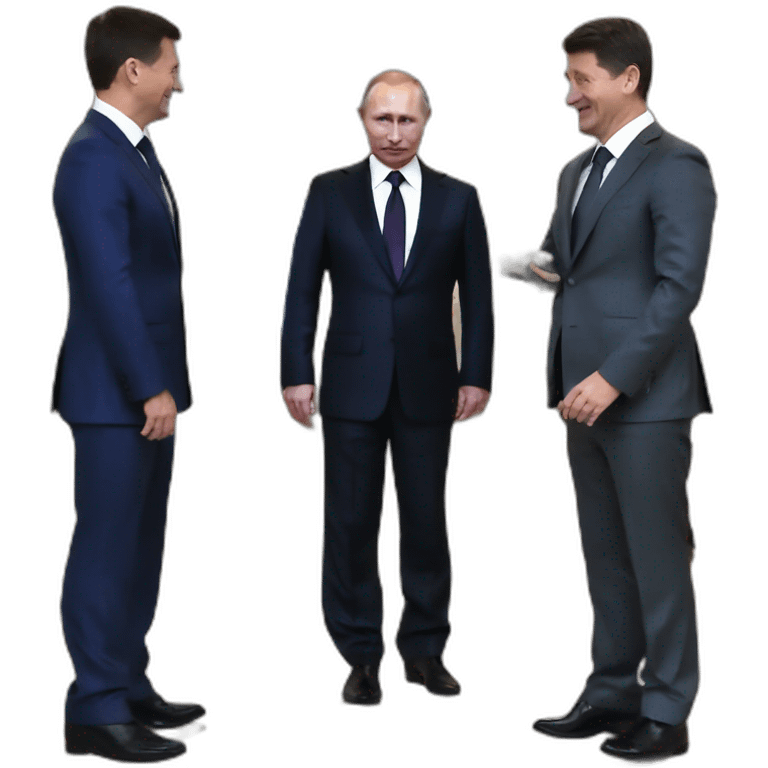 Putin knees infront of Zelensky emoji