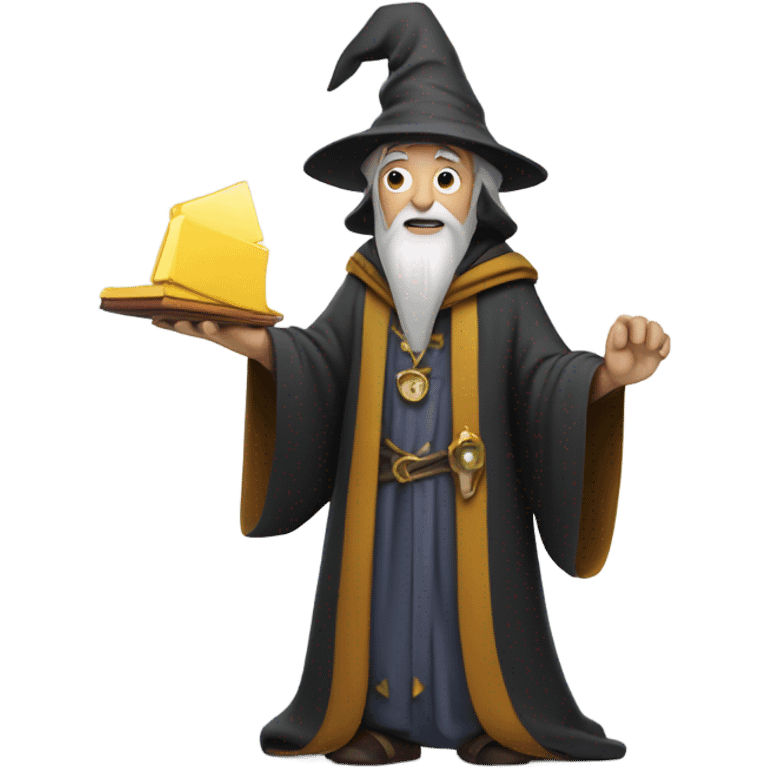 wizard holding a big hard disk emoji