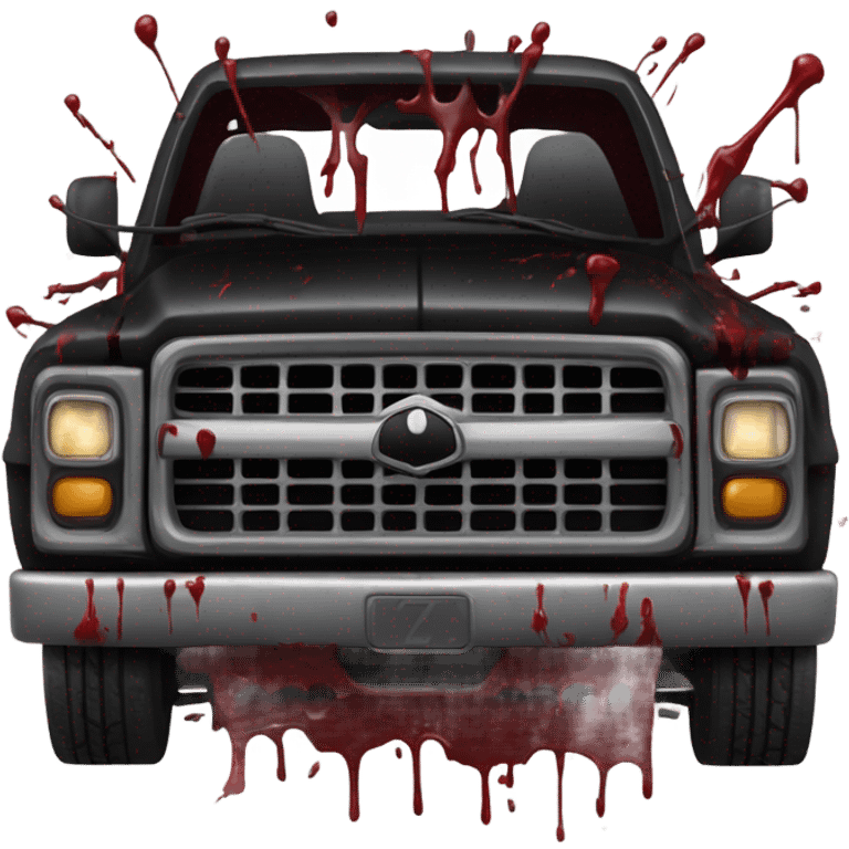 Gothic pickup truck with blood emoji