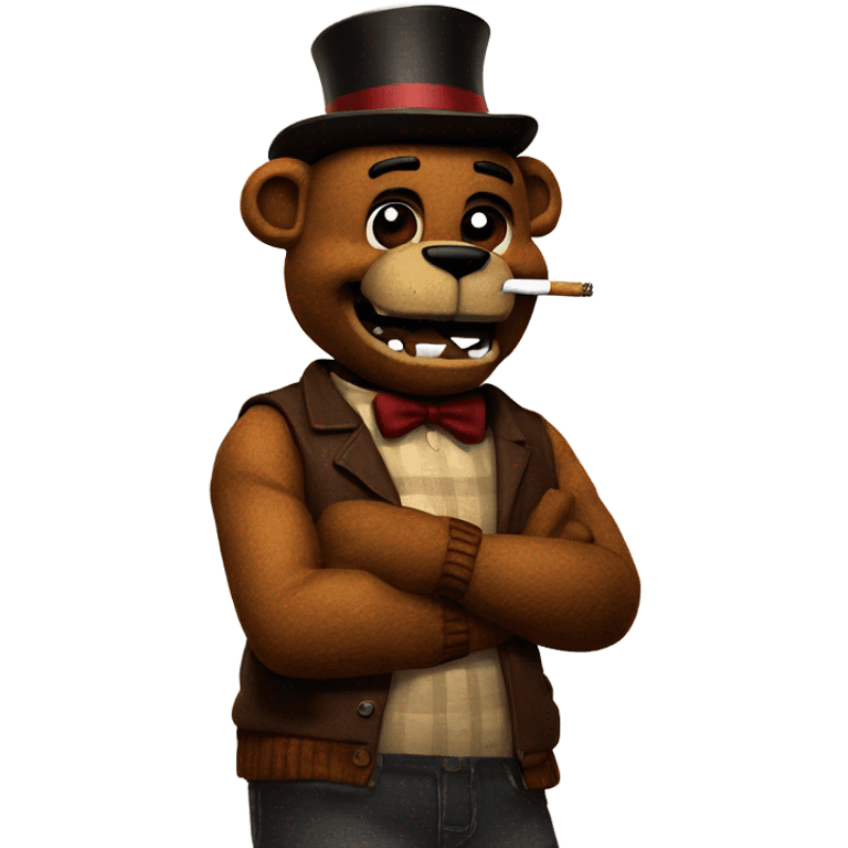 Freddy Fazbear with a cigarette  emoji