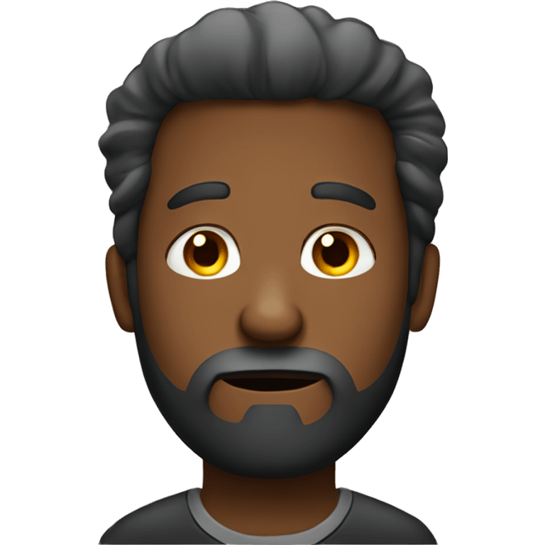 Worried face emoji with a beard black man emoji