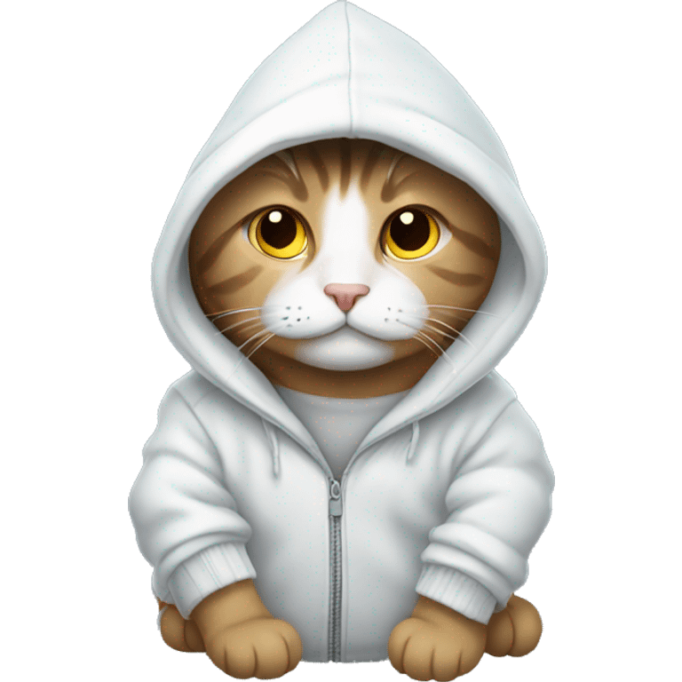 Cat wearing hoodie in snow emoji