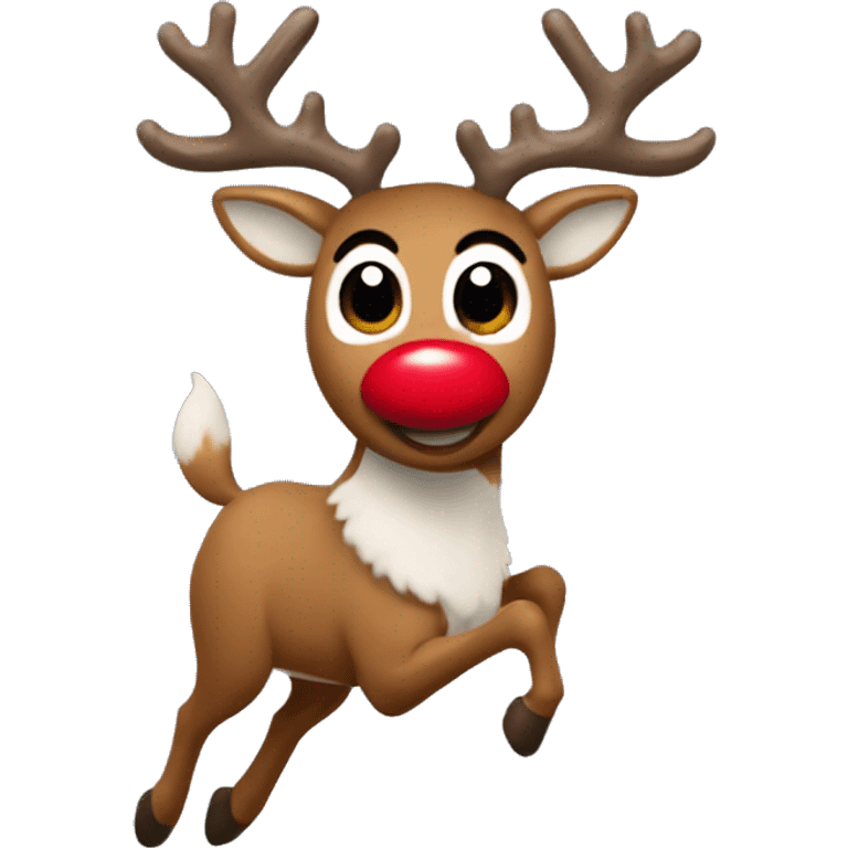 Rudolph the red nosed reindeer flying  emoji