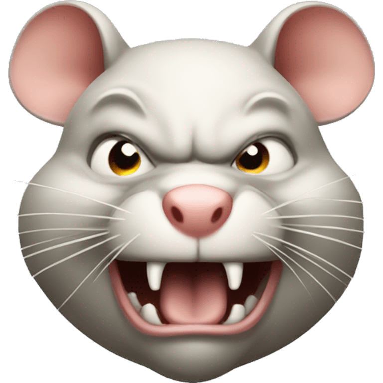 super fat angry rat head emoji