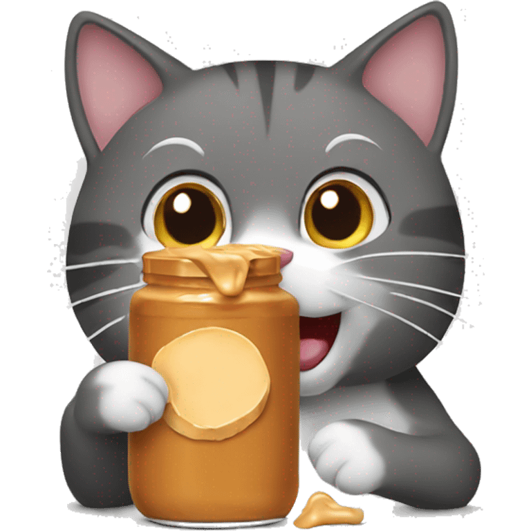 cat eating peanut butter emoji