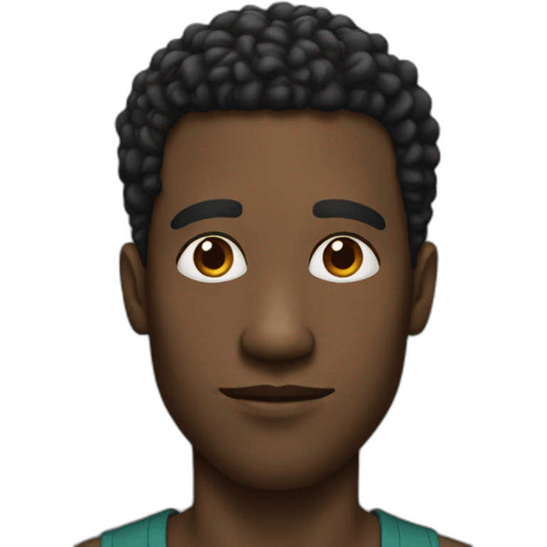 A black man with a big nose and semiafro haircut emoji