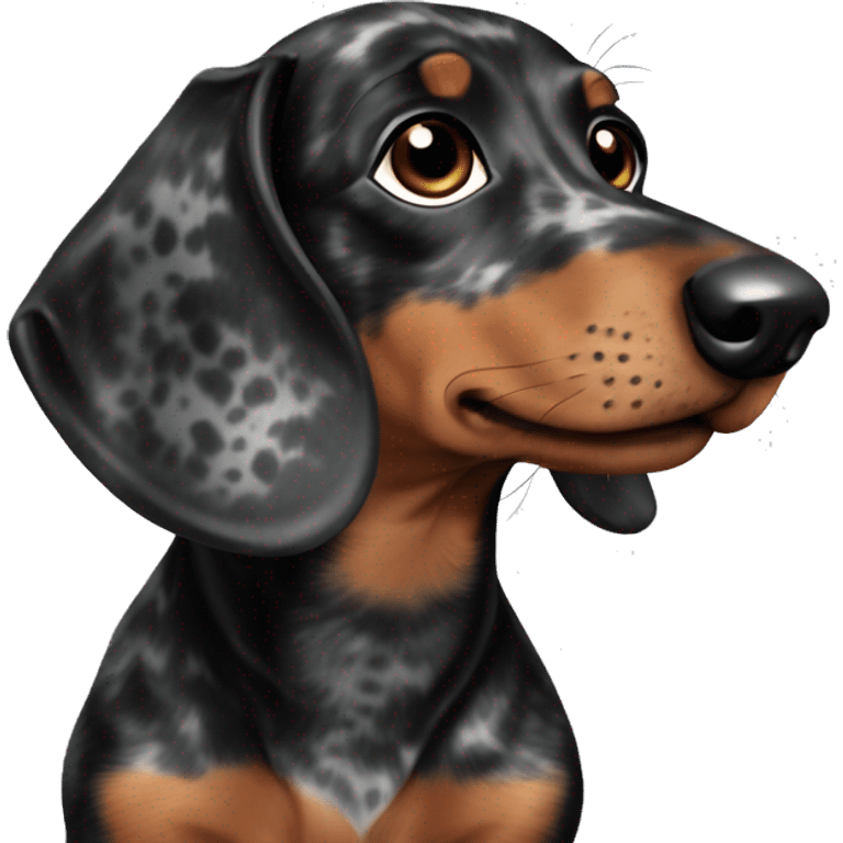 Black Merle mini dachshund  emoji