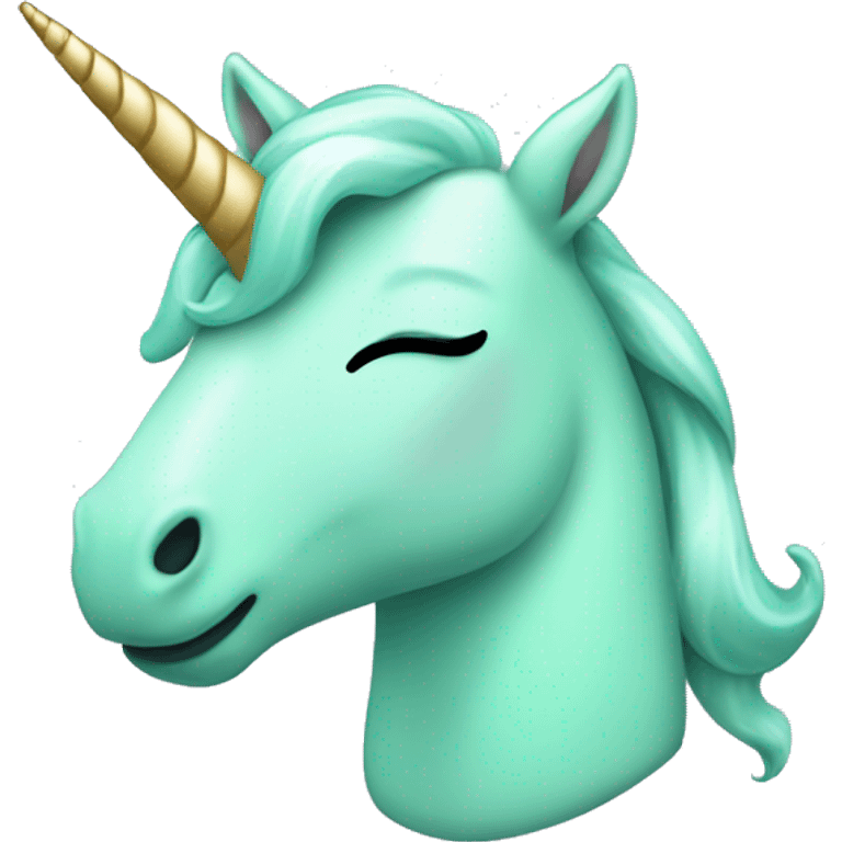 Cute Mint green sleeping unicorn emoji