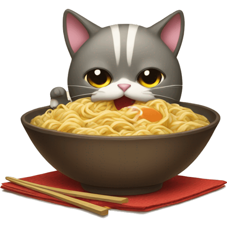 Cat eat ramen  emoji