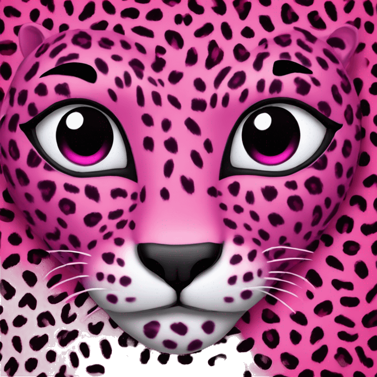 hot pink leopard print heart emoji