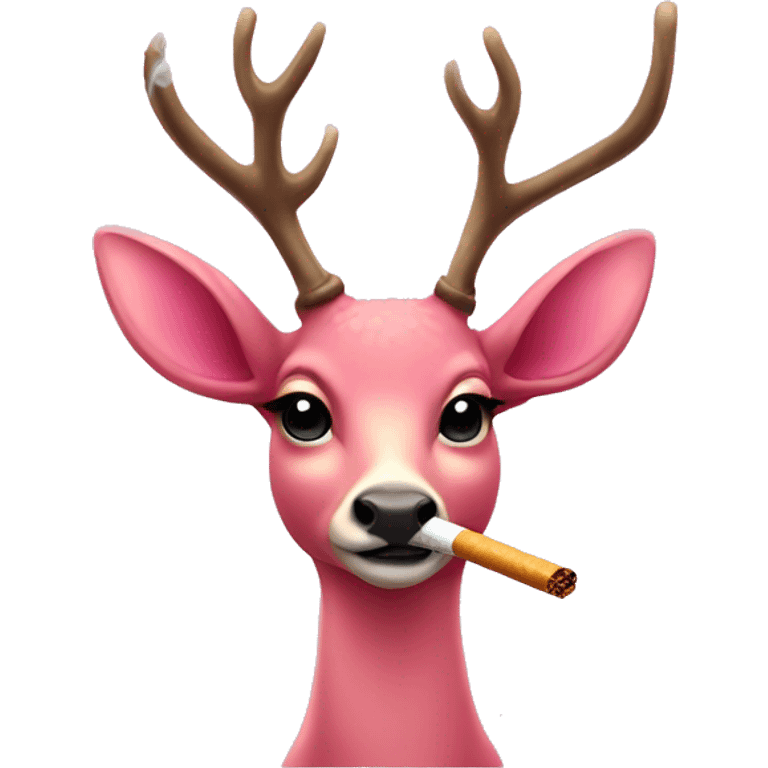 pink coquette deer smoking cigarettes  emoji