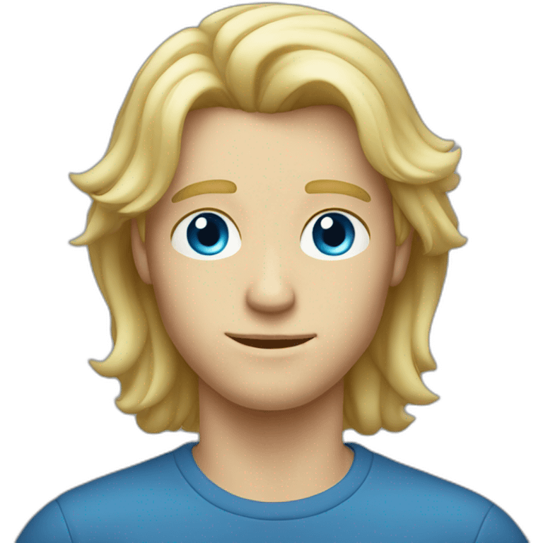 blond guy with longish hair and blue eyes emoji