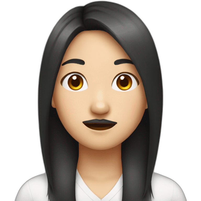 asian girl with mustache emoji