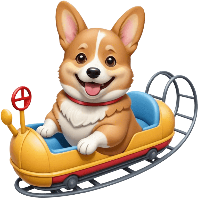 Corgi on a rollercoaster  emoji