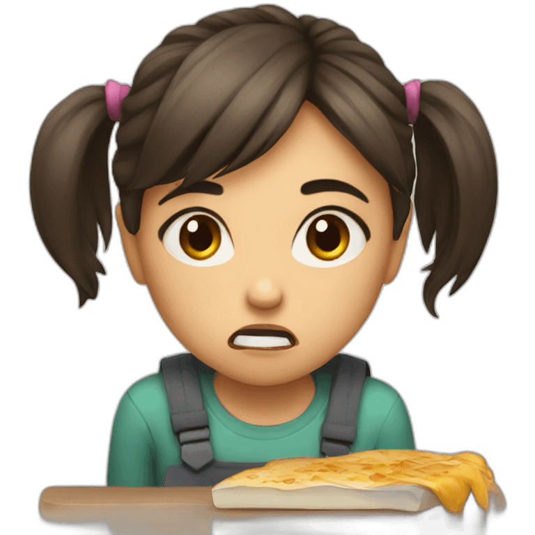 Girl study hungry Angry emoji