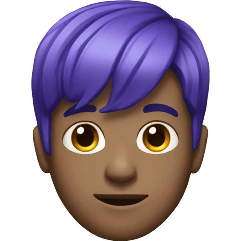 Guy with purple hair and blue streaks on the bangs and the side  emoji