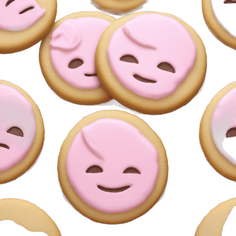 Sugar cookie with light pink icing emoji