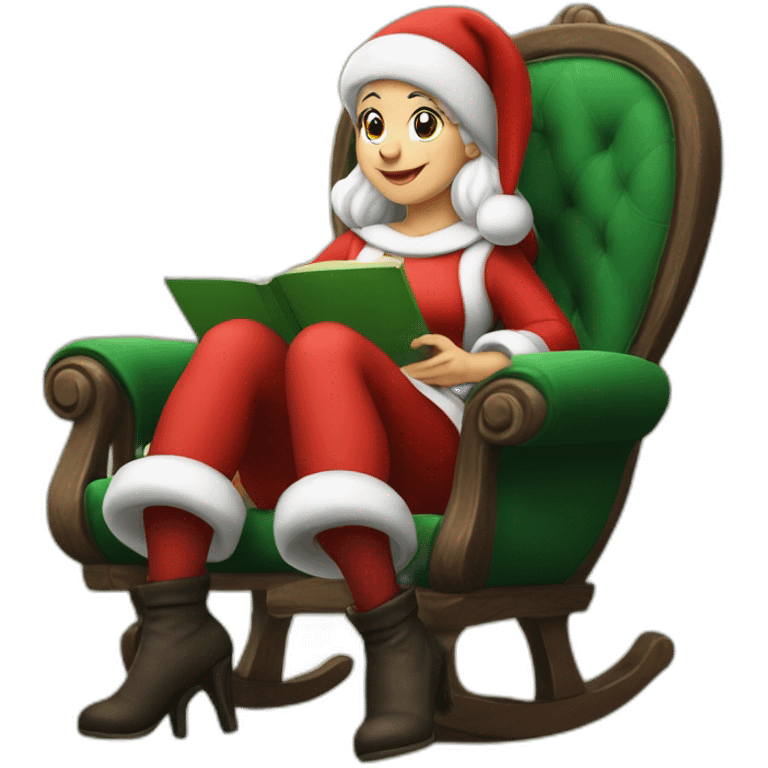 mrs santa claus sitting on puf emoji