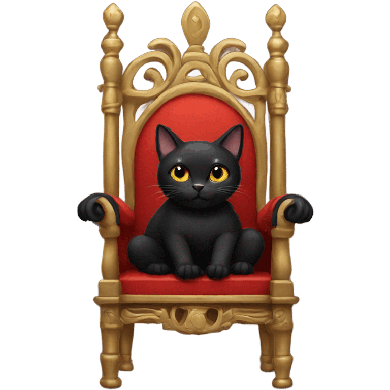 Black cat sitting on a throne emoji