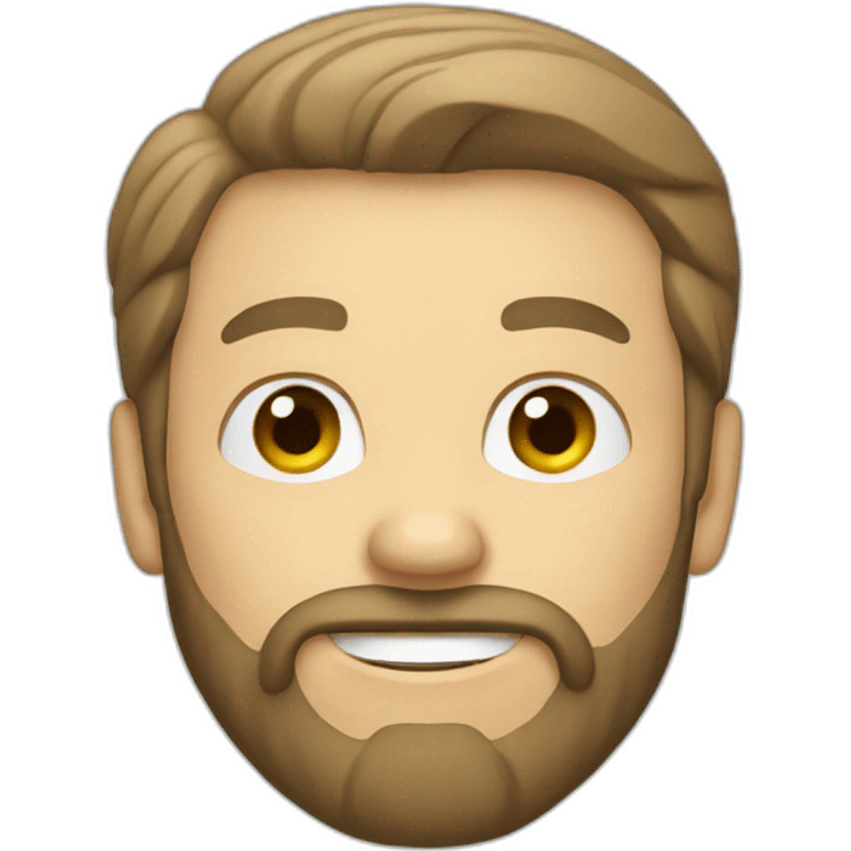 white man with beard pointing emoji