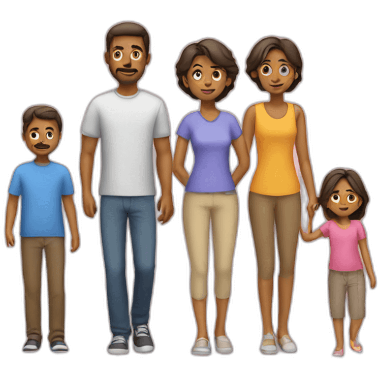 Family with 4, father, mother, teenager boy, small girl emoji