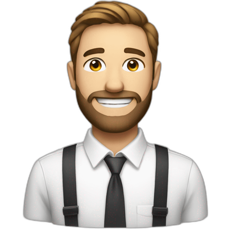 smiling man in white shirt and tie with short beard emoji