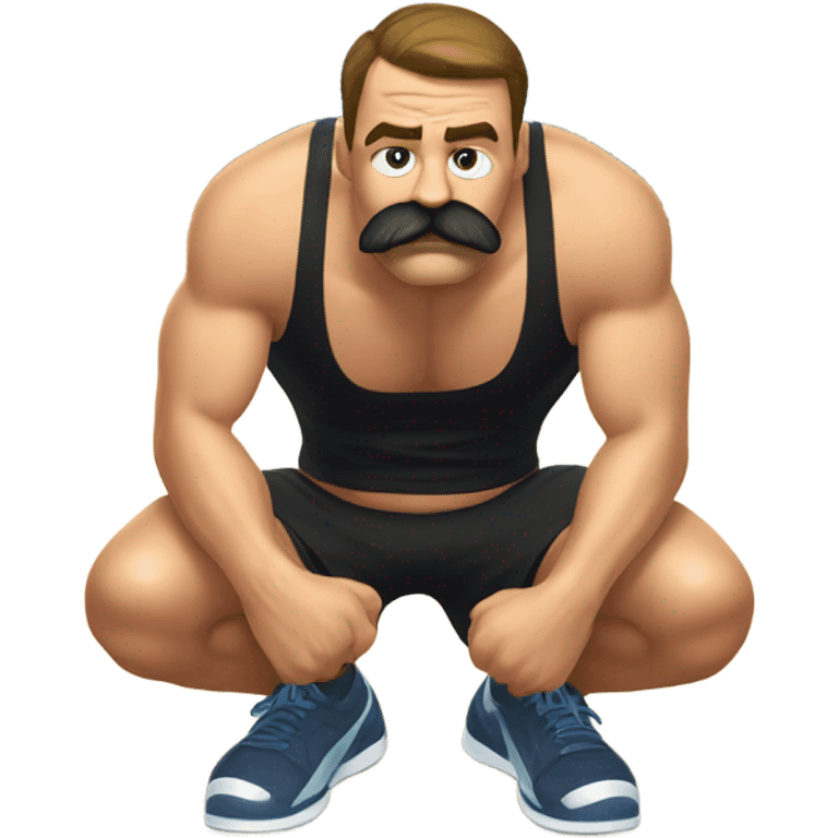 Guy with mustache Throwing up in the gym  emoji