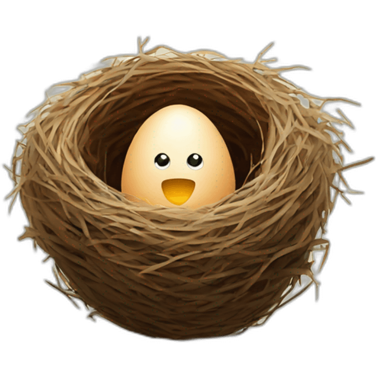 egg standing in a nest emoji