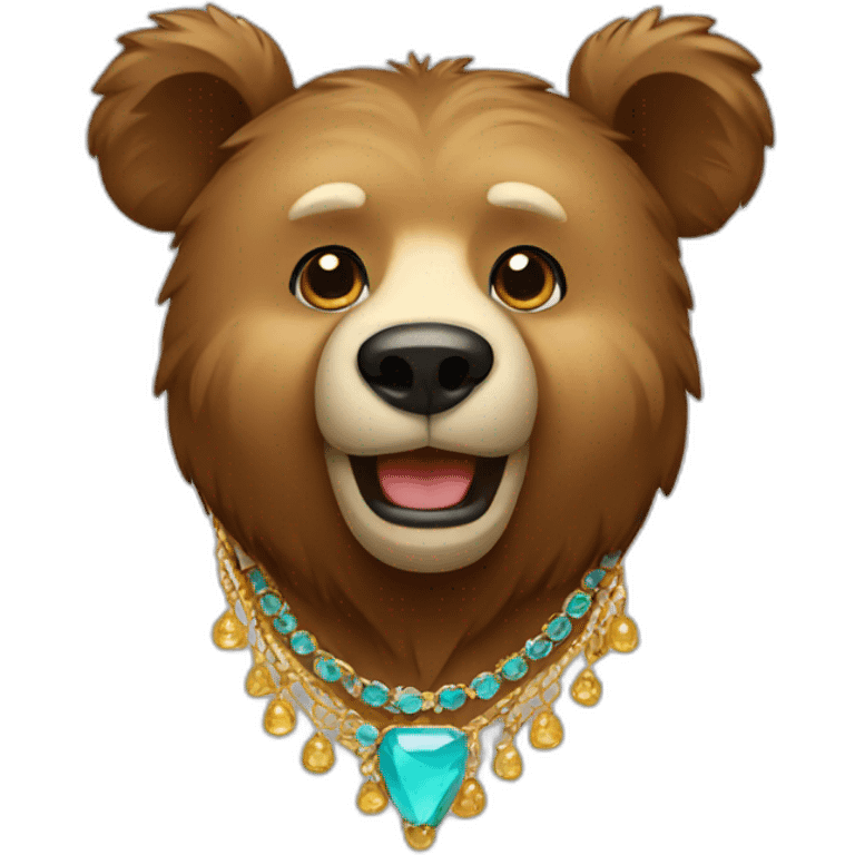 Bear with necklace emoji