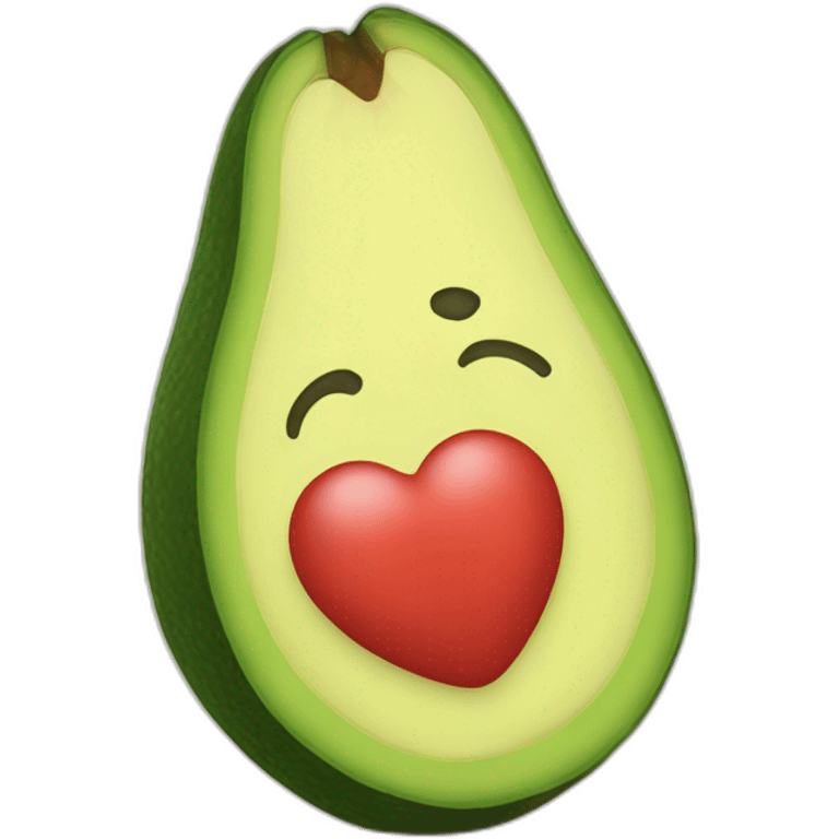 avocado head with heart shaped eyes emoji