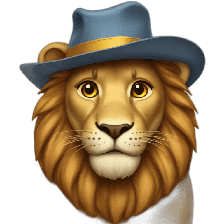 Lion with hat emoji