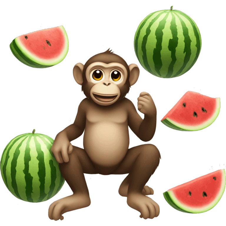 A monkey eating watermelon  emoji