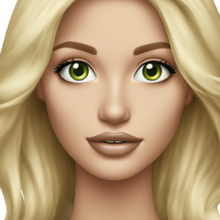 Realistic victoria secret model blonde green eyes  emoji