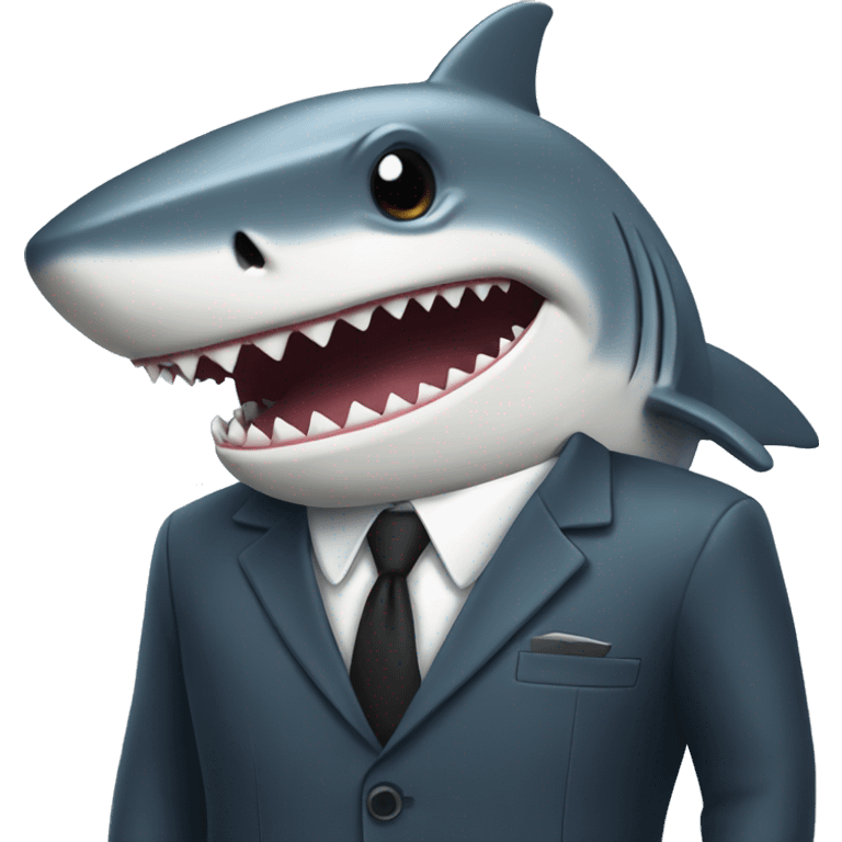 Shark with suit emoji