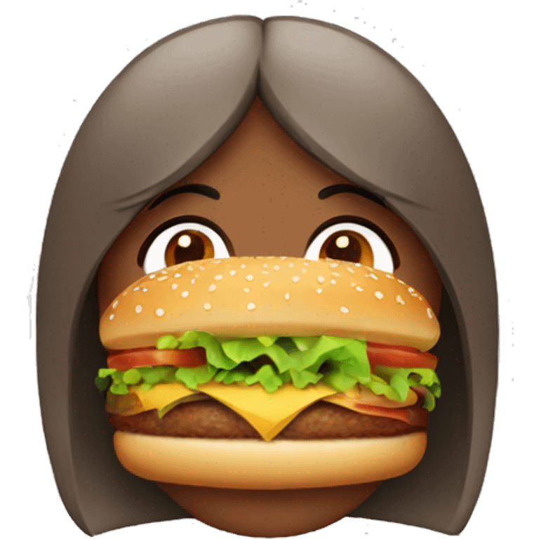 a girl wearing a hamburger emoji