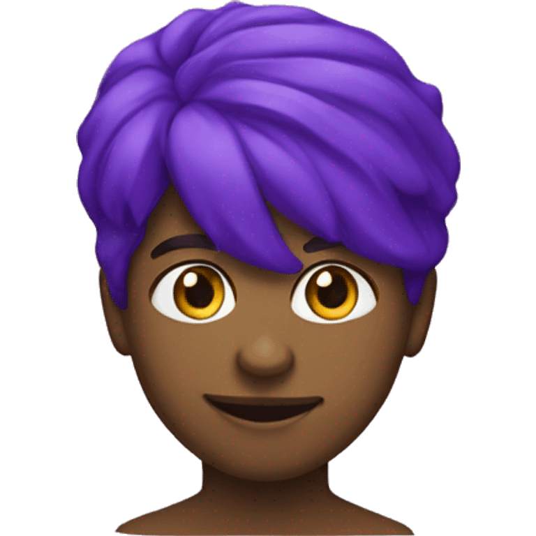 Coração roxo com carinha  emoji