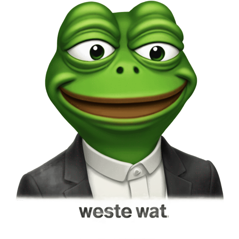 Pepe Frog with "weste wat" as text next to it emoji