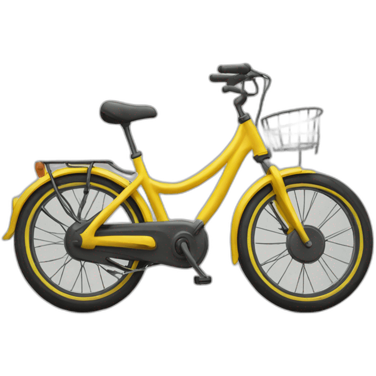 Vélo jaune. avec un gorille dessus emoji