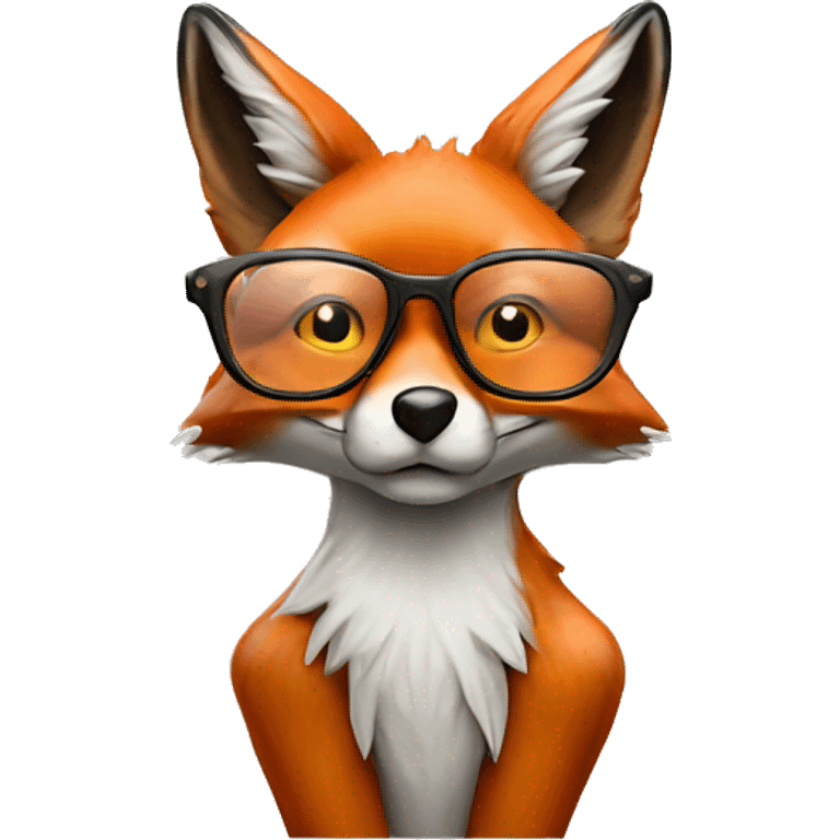 fox,waing hands,with a glassses emoji