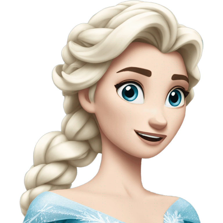 Elsa from the movie frozen but buff emoji